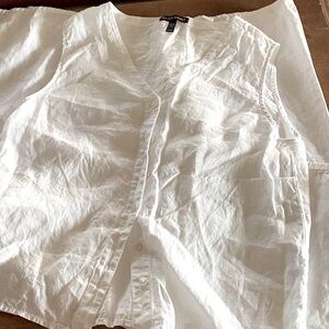 EILEEN FISHER 100% linen- fresh white color, crisp wonderful linen